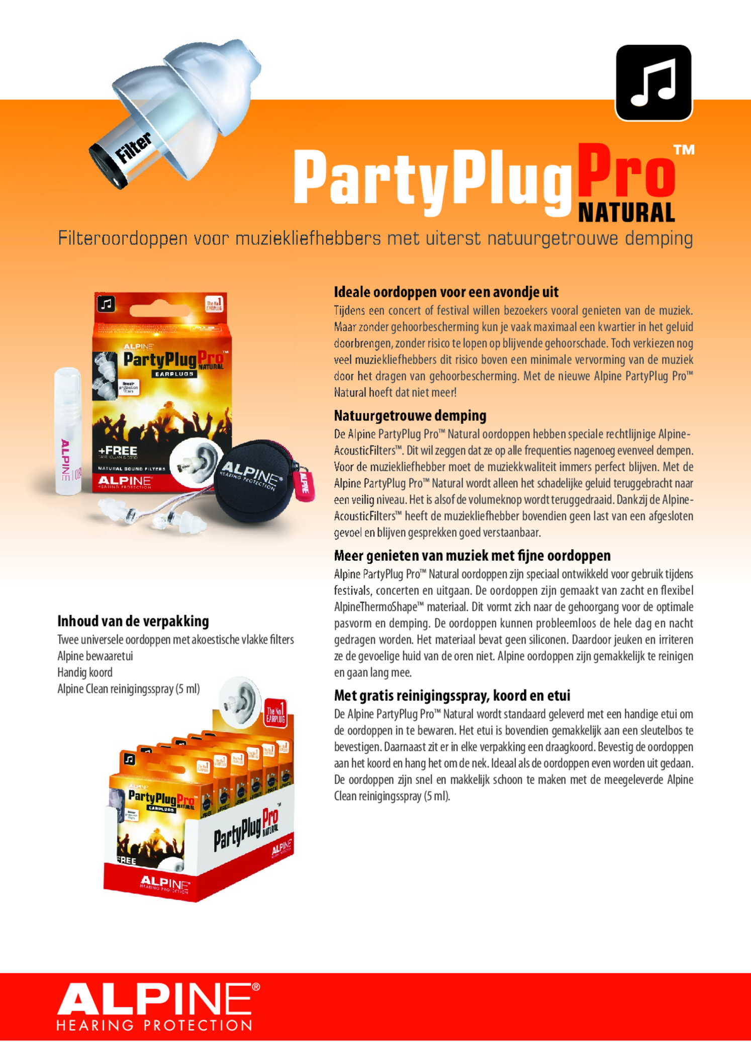 PartyPlug Pro Natural Oordopjes afbeelding van document #1, productonderzoek